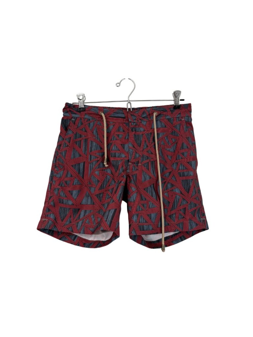 Thorsun Luxury Geometric Design Swim Trunks Mens 28 Red Blue Beach Board Shorts